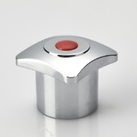 FANCY HANDLE (KNOB) WITH RED & BLUE PLASTIC BUTTON